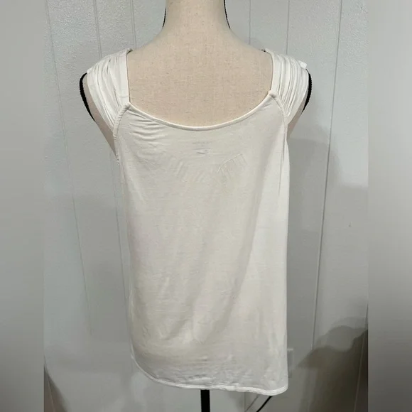 14th & Union Nordstrom white tank top with shoulder details size L - Picture 2 of 10